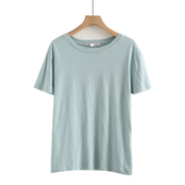 纯棉短袖 体恤ins潮 上衣半袖 T恤女夏2022新款 宽松绿T外穿夏装