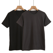 情侣款 外贸日单夏款 休闲外穿圆领V领针织衫 简约基础款 短袖 t恤衫