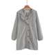 风衣连帽外套特大码 女装 宽松韩版 中长款 大衣外套胖mm带纽扣工装