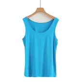 薄款 人棉吊带背心女防走光宽肩带内搭U领打底衫 无袖 夏季 上衣汗衫