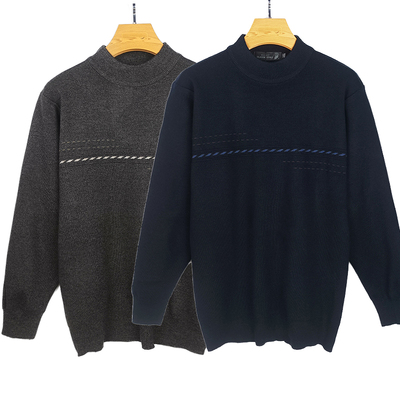 商场货半高领羊毛衫男士毛衣秋冬新款中年宽松针织羊绒打底衫厚