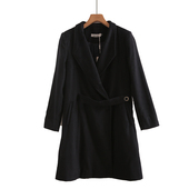 毛呢外套女中长款 加厚秋冬小个子妮子黑色工作服呢子大衣 2026新款