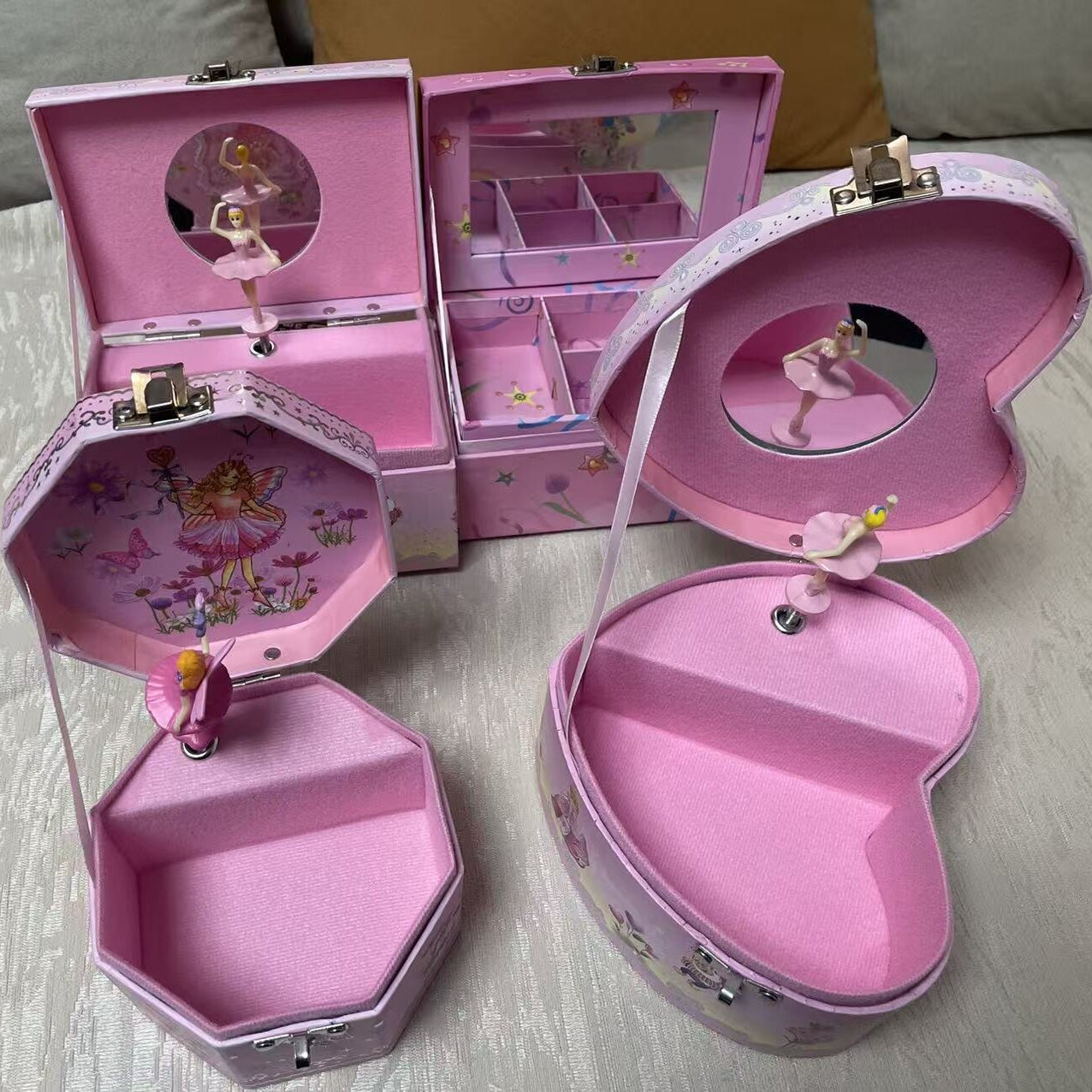 带发条音乐盒女孩首饰收纳盒旋转芭蕾跳舞儿童八音盒玩具生日礼物