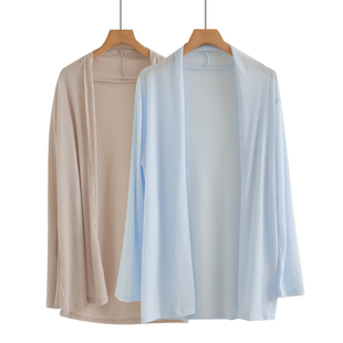 空调衫 薄款 外披纱衣外搭冰丝网纱披肩外套上衣 女夏中长款 防晒开衫