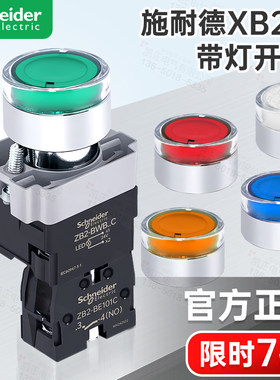 【官方授权】施耐德XB2B带灯按钮