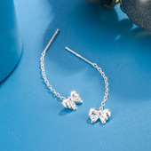 新款 蝴蝶结耳线小众气质流苏耳环女韩系轻奢高级感耳钉女耳饰