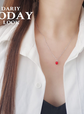 ins小众气质饰品s925纯银迷你红