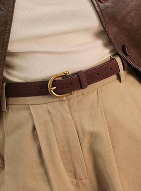 时尚皮带女安可拉红色配牛仔裤西裤装饰连衣裙子西装真皮腰带女款