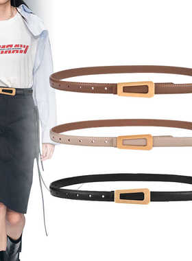 爆款女士皮带真牛皮腰带女韩版休闲潮流牛仔裤带百搭黑色复古风皮