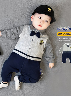 宝宝衣服英伦绅士婴幼儿连体哈衣