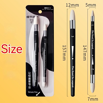 Sketch Rubbing Sponge Wipe Brush Pen Set Round Pointed Soft