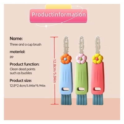 3 in 1 Cup Lid Cleaning Brush Crevice Cleaning Brush for Bo