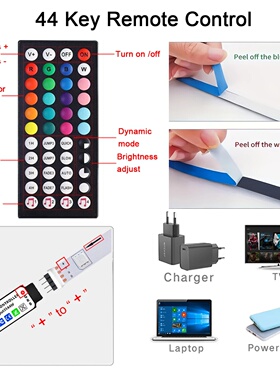 5V RGB 5050 LED Light Strip USB Infrared Remote Control Fle