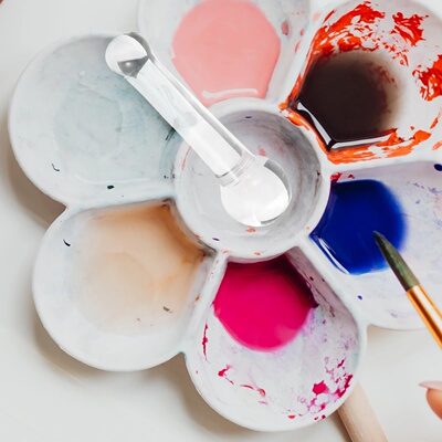 Glass Grinding Pestle Muller Mineral Pigment Oil Painting W