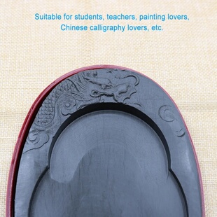 5 Inch Portable Calligraphy Inkstone With Cover Traditional
