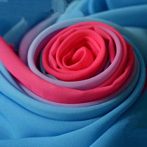 100D 2 tone ramp chiffon material gradual gradient chiffon