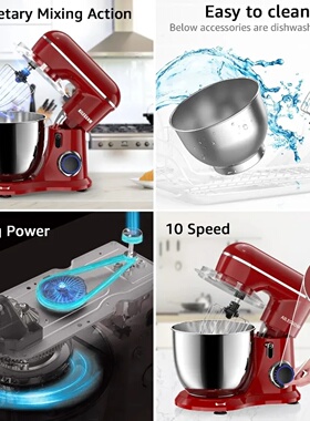 Ailessom New Stand Mixer,6-QT 10-Speed Tilt-Head Kitchen El