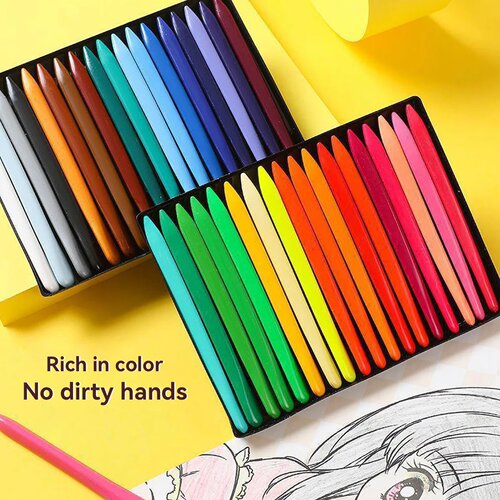 6-36 Colors Plastic Triangle Crayon Set Hand-washable Crayo