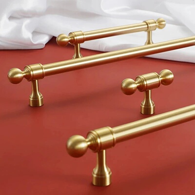 Shiny Gold Cabinet Handles Desk Drawer Pull Furniture Door