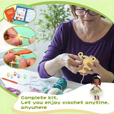 Crochet Princess Doll Material Package 23cm Cartoon Princes