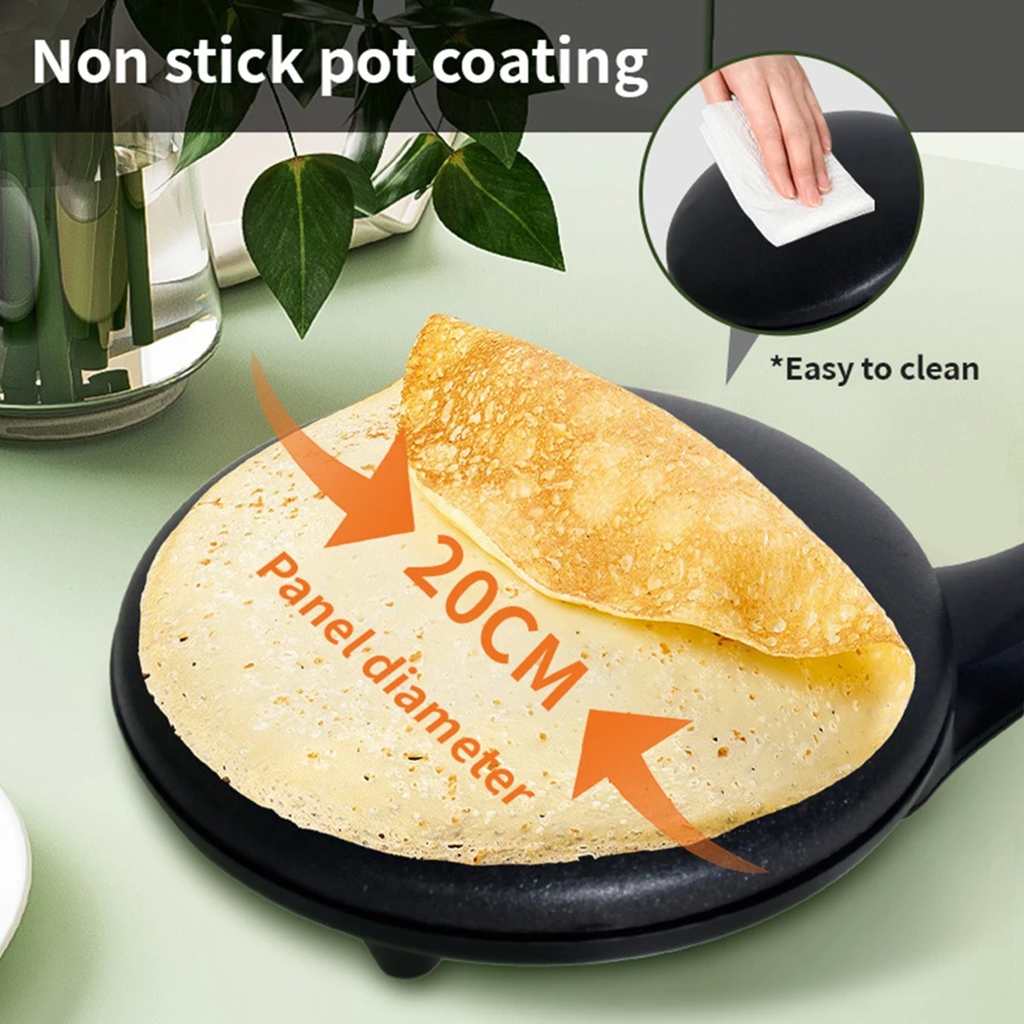 220V Electric Crepe Maker 650W Handheld Nonstick Coating Sp