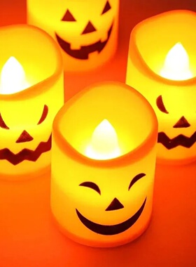 12/1PCS  Halloween LED Candle Lights Ghost Electronic Glowi