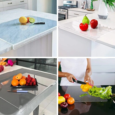 Acrylic Transparent Cutting Board With Lip Anti-slip Kitche