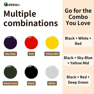 Marie's Block Printing Ink Set,Oil-Based,3pcs with 6 Color