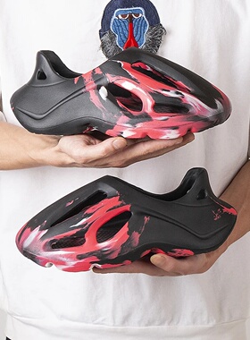 Men Beach Sandals Women Hollow Garden Shoes Tie-dyed Design