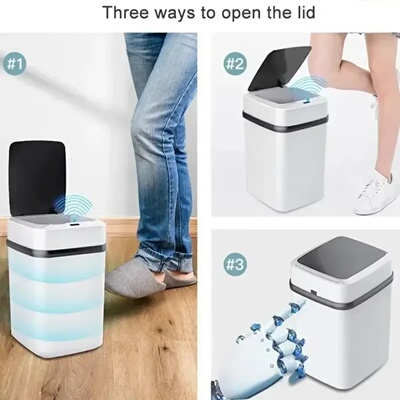Hot Kitchen Trash Bin 13L Bathroom Touch Trash Can in The T