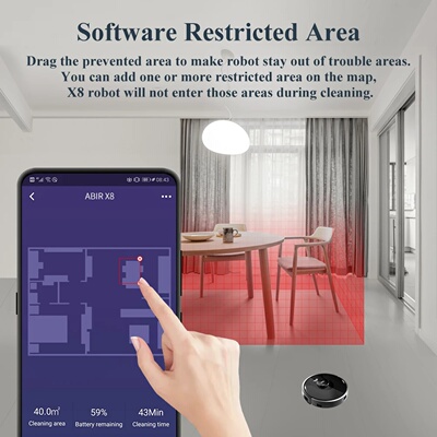 ABIR X8 Robot Vacuum Cleaner ,Laser System, Multiple Floors