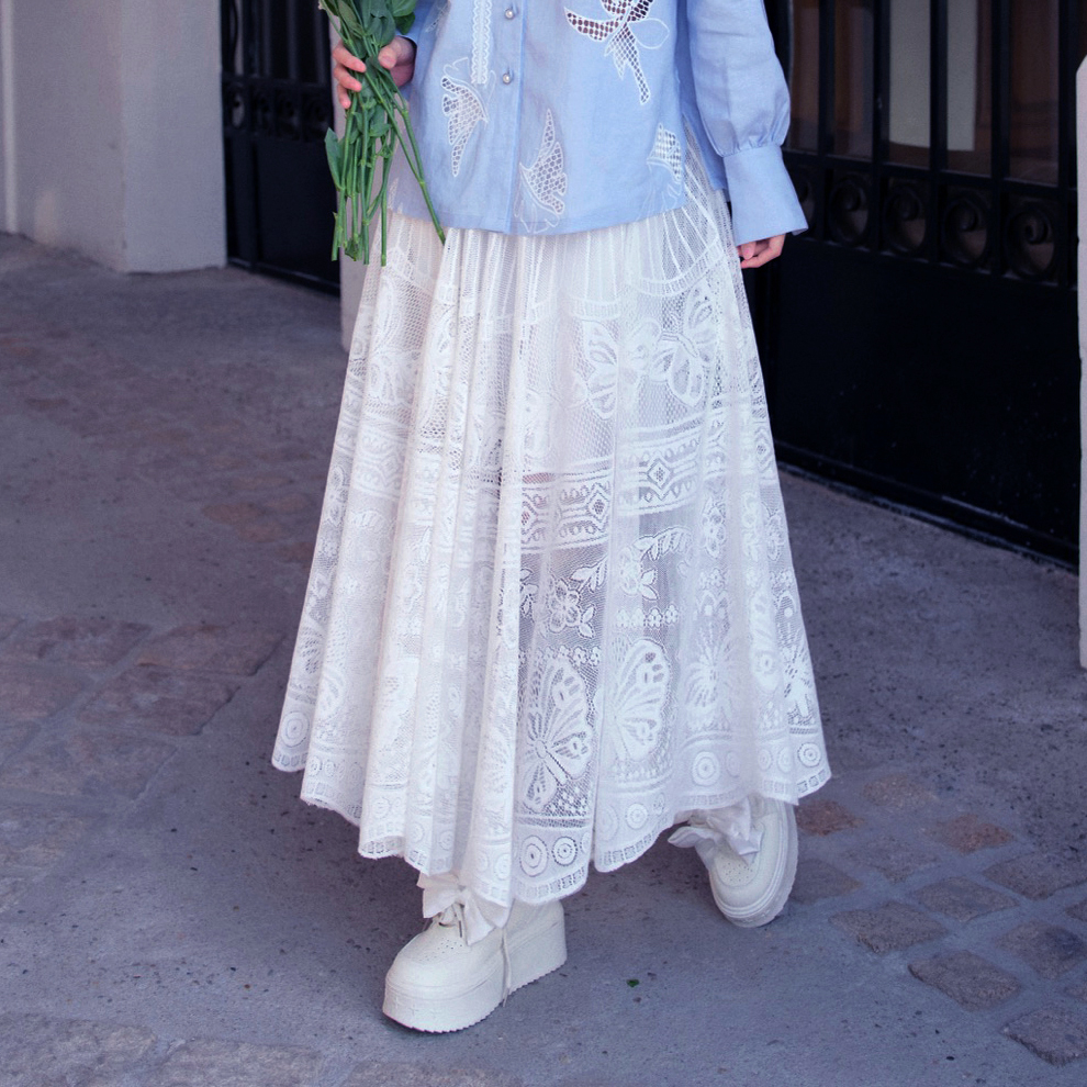 时尚甜美蕾丝大摆裙清爽女裙衫衣