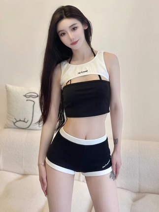 官方授权Jac FLeurant百搭黑白撞色弹力热裤短裤紧身包臀裤春秋女