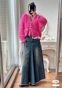 【杨超越郑合惠子同款】JacFLeuran麦穗流苏春秋短开衫针织毛衣女