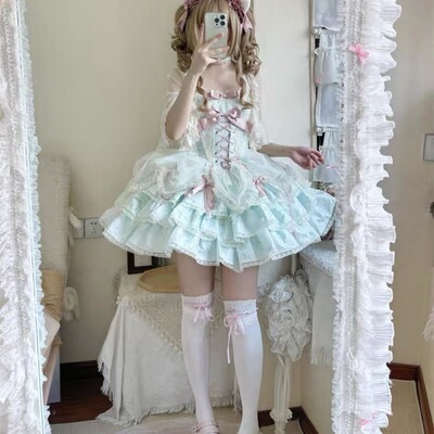 现货蔷薇执事绿色JSK裙｜甜辣×