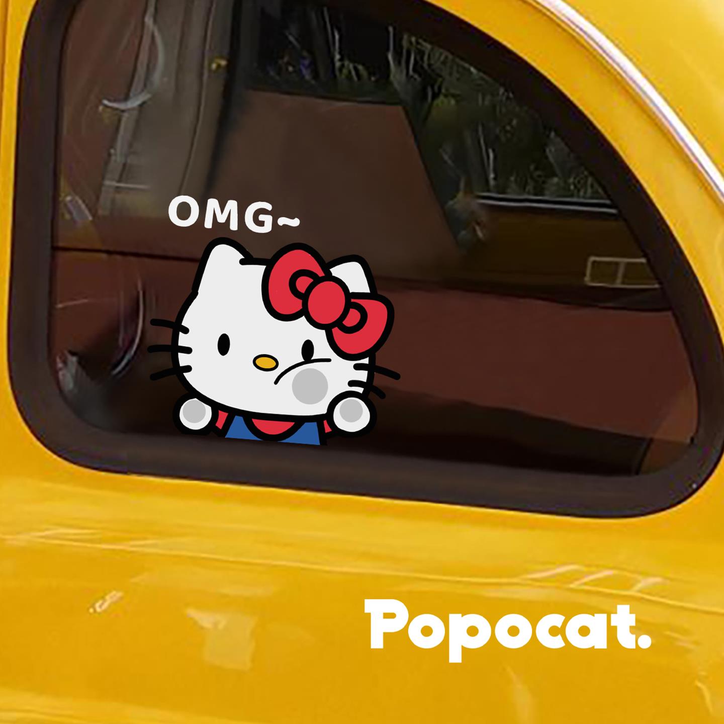 kitty猫汽车三角窗装饰贴纸无痕车贴车窗划痕遮挡车贴不伤车贴纸