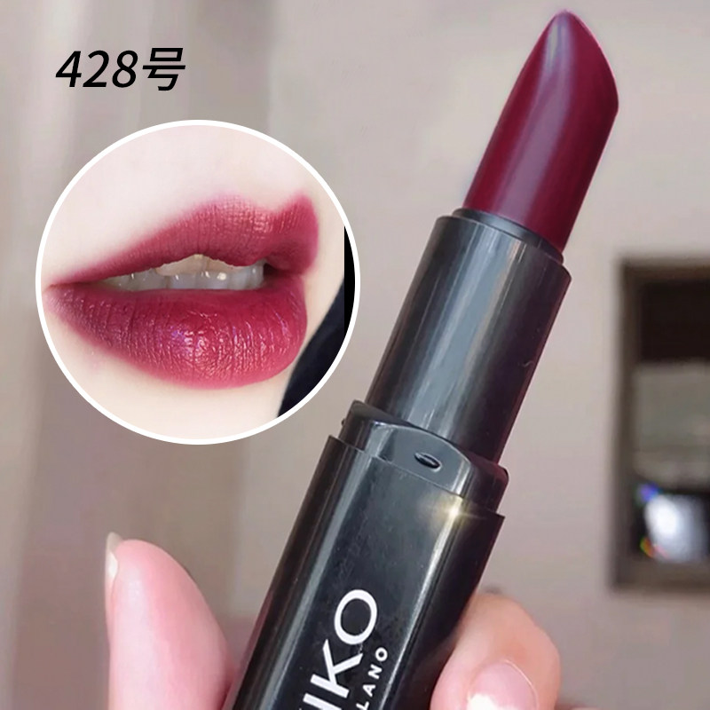 kiko4系黑五小黑管口红428号梅子红豆沙色滋润显色3g