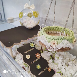 【初语】仓鼠玩具金丝熊亚克力笼子造景平台跑轮吊篮床楼梯窝秋千