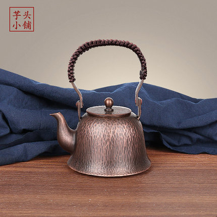 手工铜茶壶复古家用加厚紫铜烧水壶中式创意家用办公室茶具泡茶壶