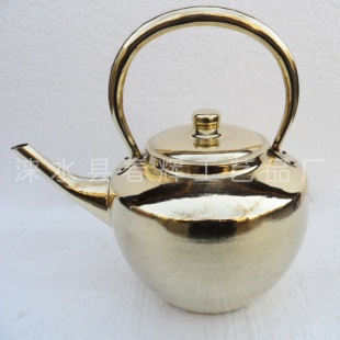 火锅店烧水加汤铜壶 老式 尖底加汤铜壶 火锅加汤壶5L铜壶