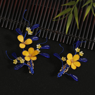 发夹发饰汉服原创发饰掐丝布艺高颜值古风头饰小众新款仿绒花头饰