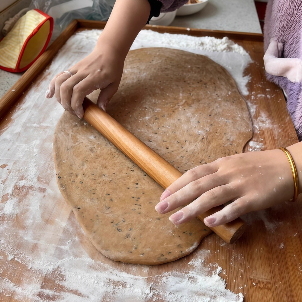 天然榉木擀面杖家用压面棍
