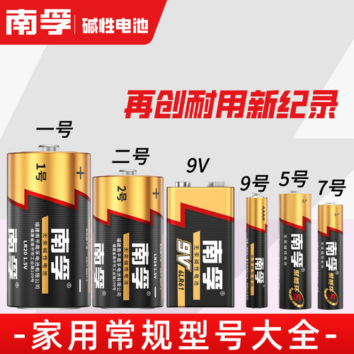 南孚碱性电池1号9v方形aaaa五号