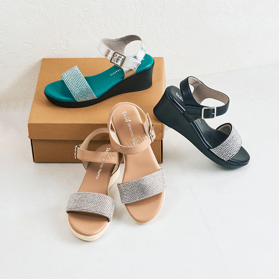 ORiental TRaffic2025日系夏季时尚时装坡跟凉鞋