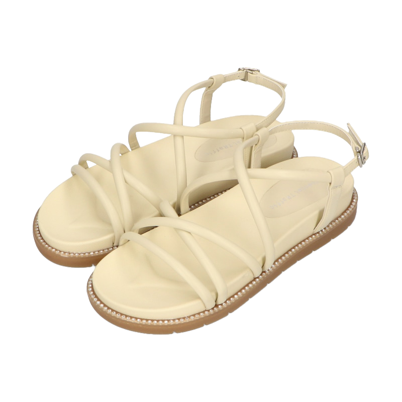 ORiental TRaffic夏季交叉细带绑带女晚晚仙女风淑女气质凉鞋女