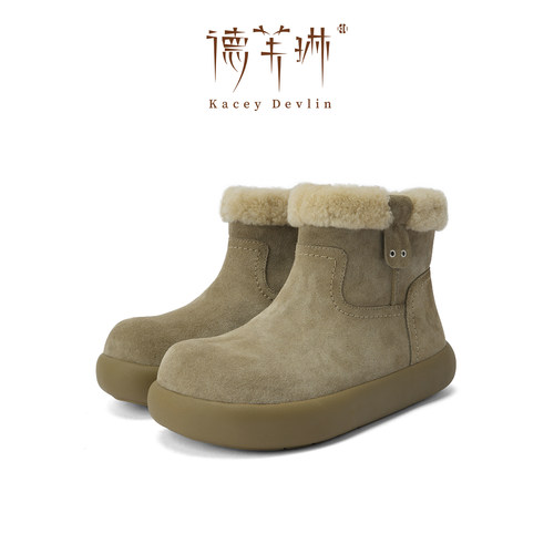 德芙琳厚底羊毛雪地靴小土豆靴女