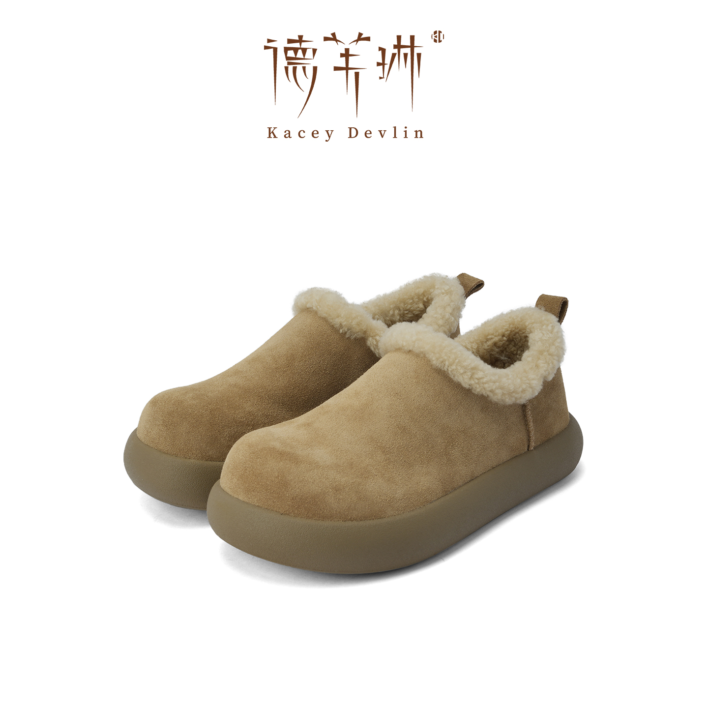 德芙琳翻边羊毛小土豆雪地靴