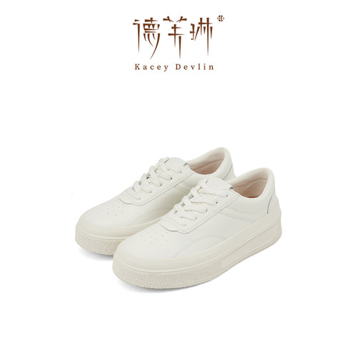 德芙琳显脚小厚底小白鞋小众