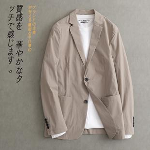 春夏季新款日系复古西装男薄款外套高级感成熟男人西装外套单西男
