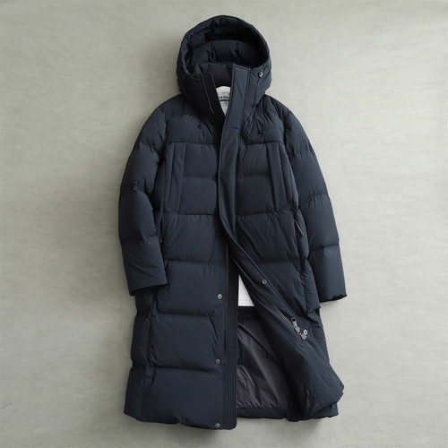 过膝长款男士羽绒服300克左右